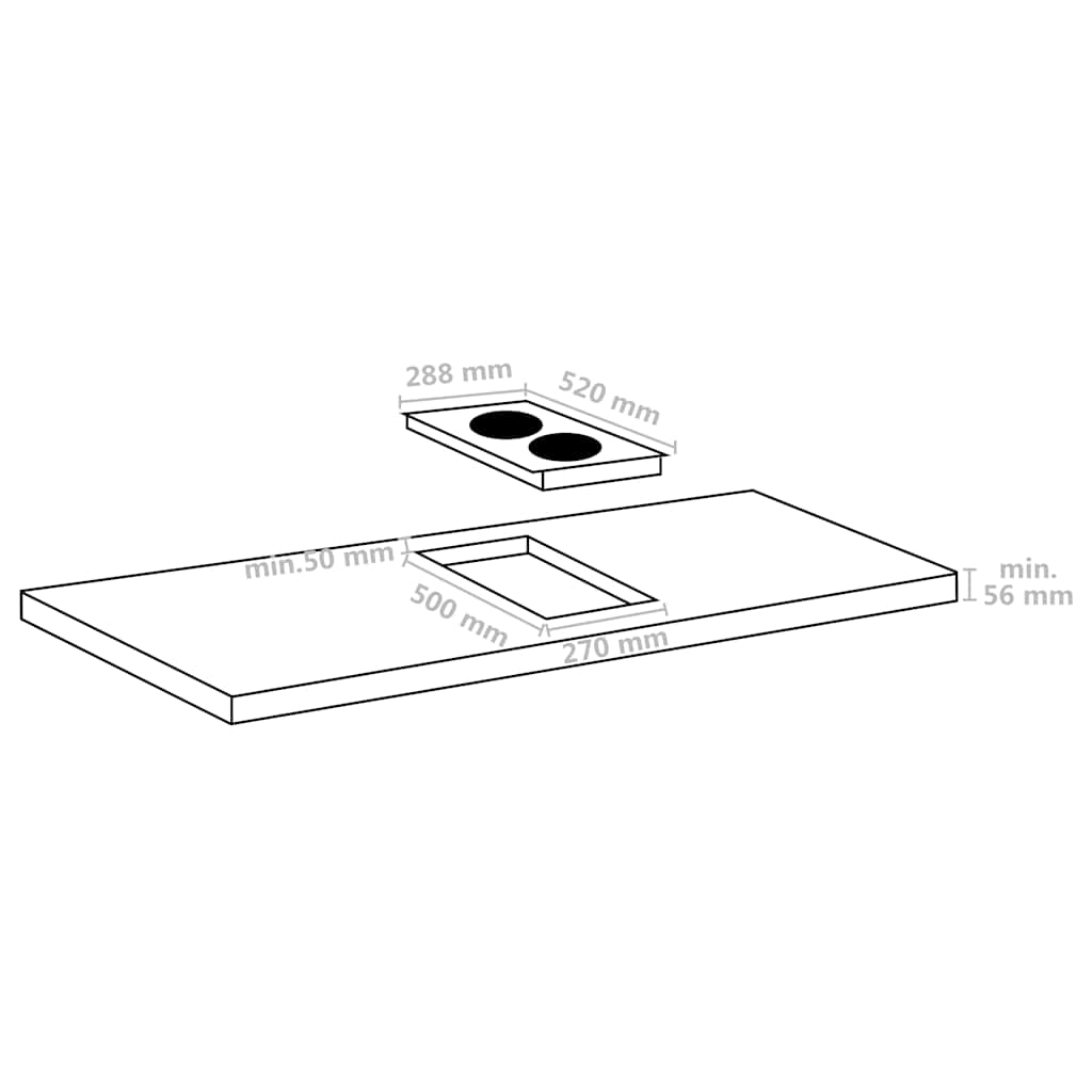 Induktionskochfeld Flexzone mit 2 Platten Touch Control 3500 W