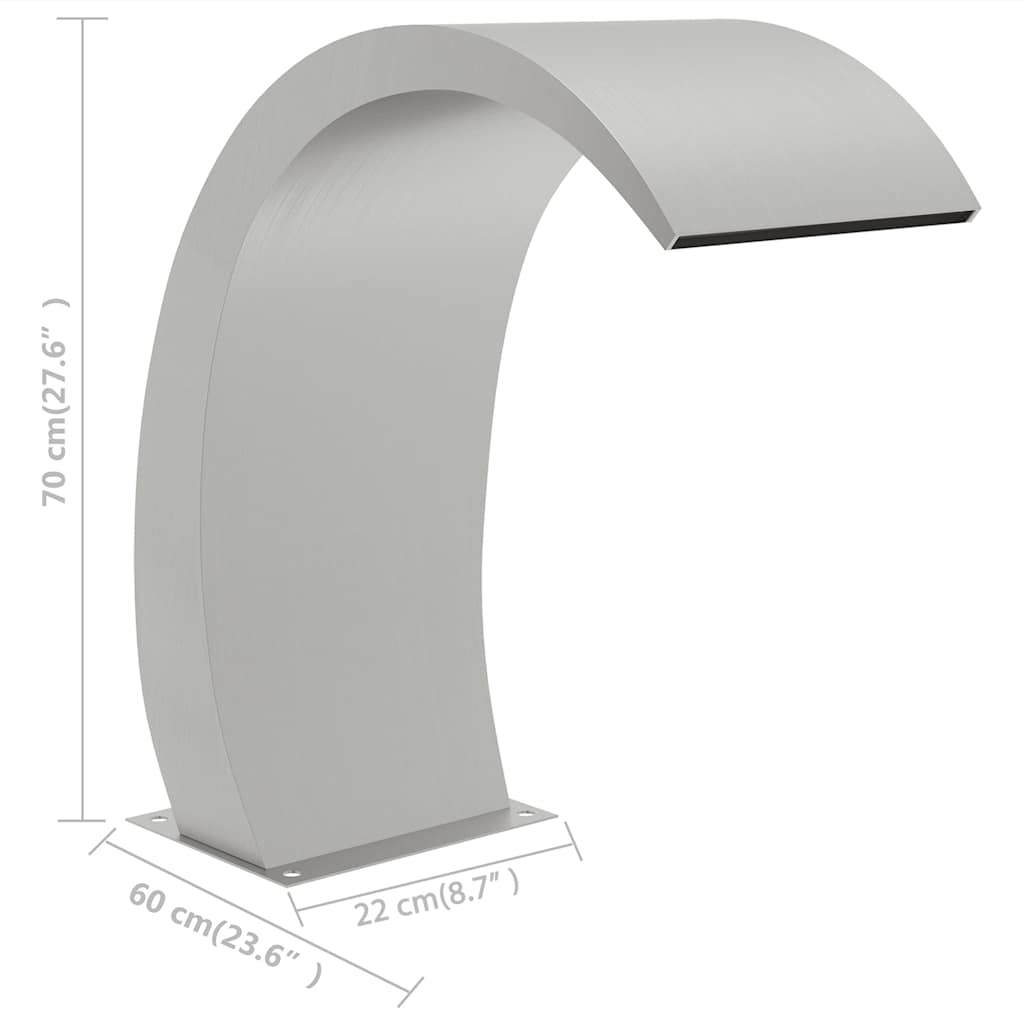 Pool-Wasserfall 22x60x70 cm Edelstahl 304
