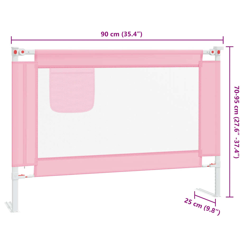 Kleinkind-Bettschutzgitter Rosa 90x25 cm Stoff