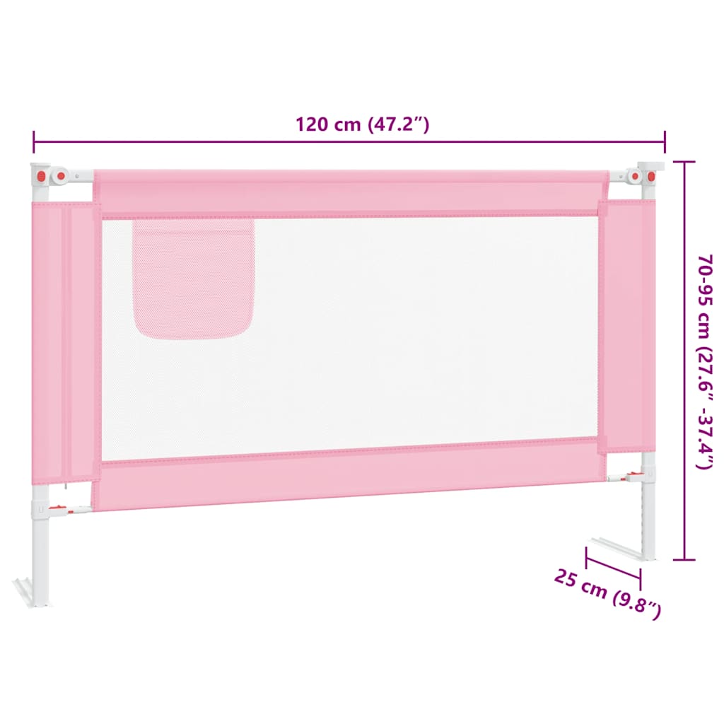 Kleinkind-Bettschutzgitter Rosa 120x25 cm Stoff