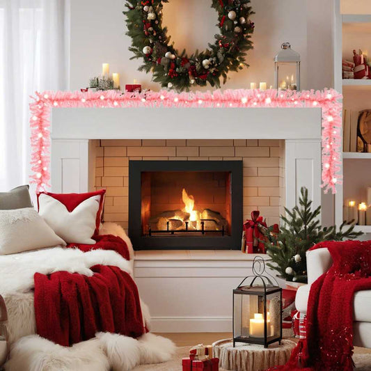 Ghirlanda natalizia con luci LED, 20 m, rosa