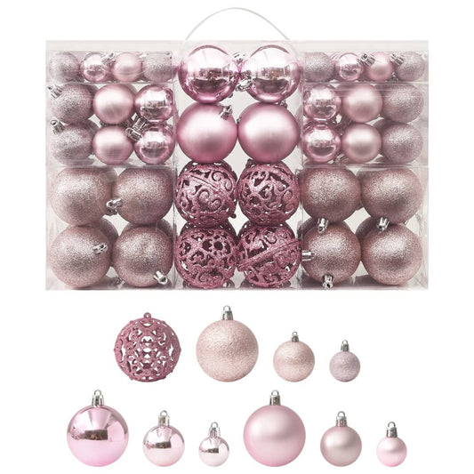 Set di palline di Natale da 100 pezzi, rosa