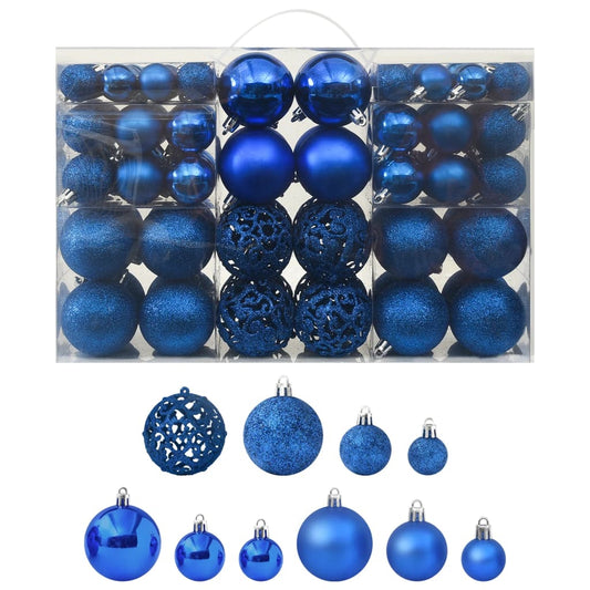 Set di palline di Natale da 100 pezzi, blu