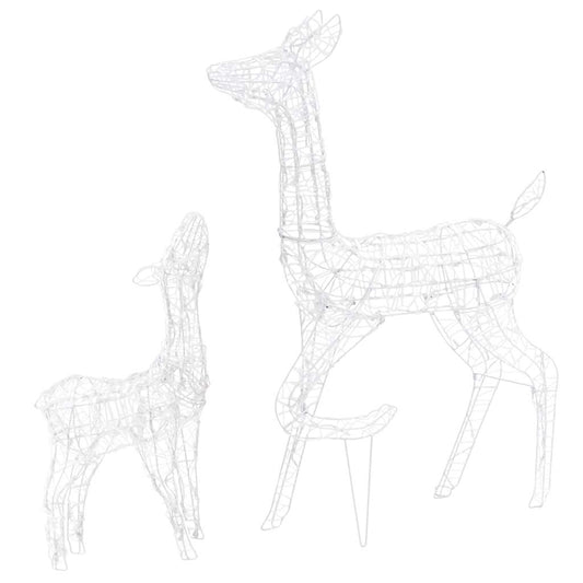 LED-Rentier-Familie Weihnachtsdeko Acryl 160 LED Kaltweiß