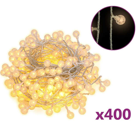 Lichterkette Kugeln 40 m 400 LED Warmweiß 8 Funktionen
