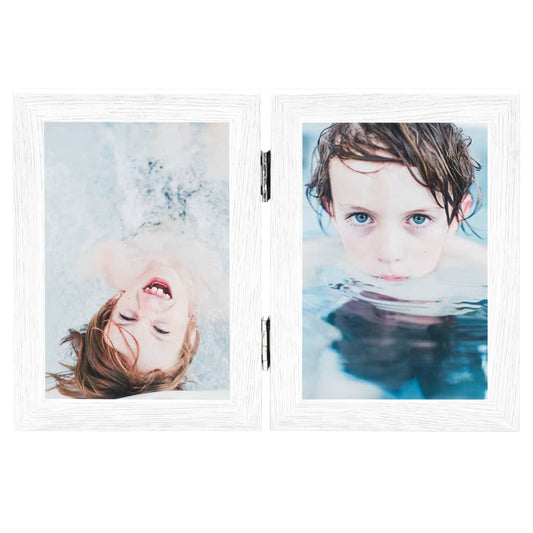 Cornice doppia collage bianca 2x(10x15 cm)