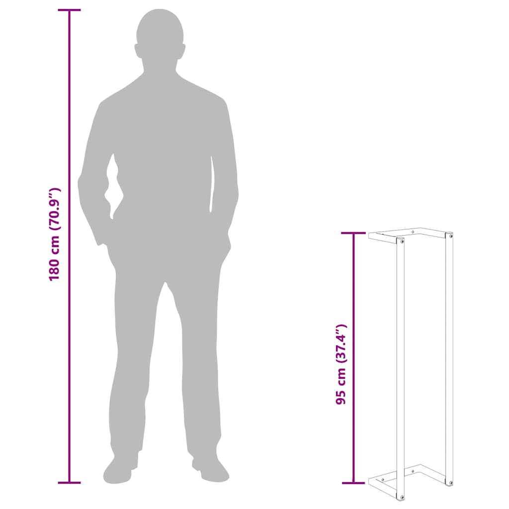 Portasciugamani, bianco, 25x20x95 cm, acciaio