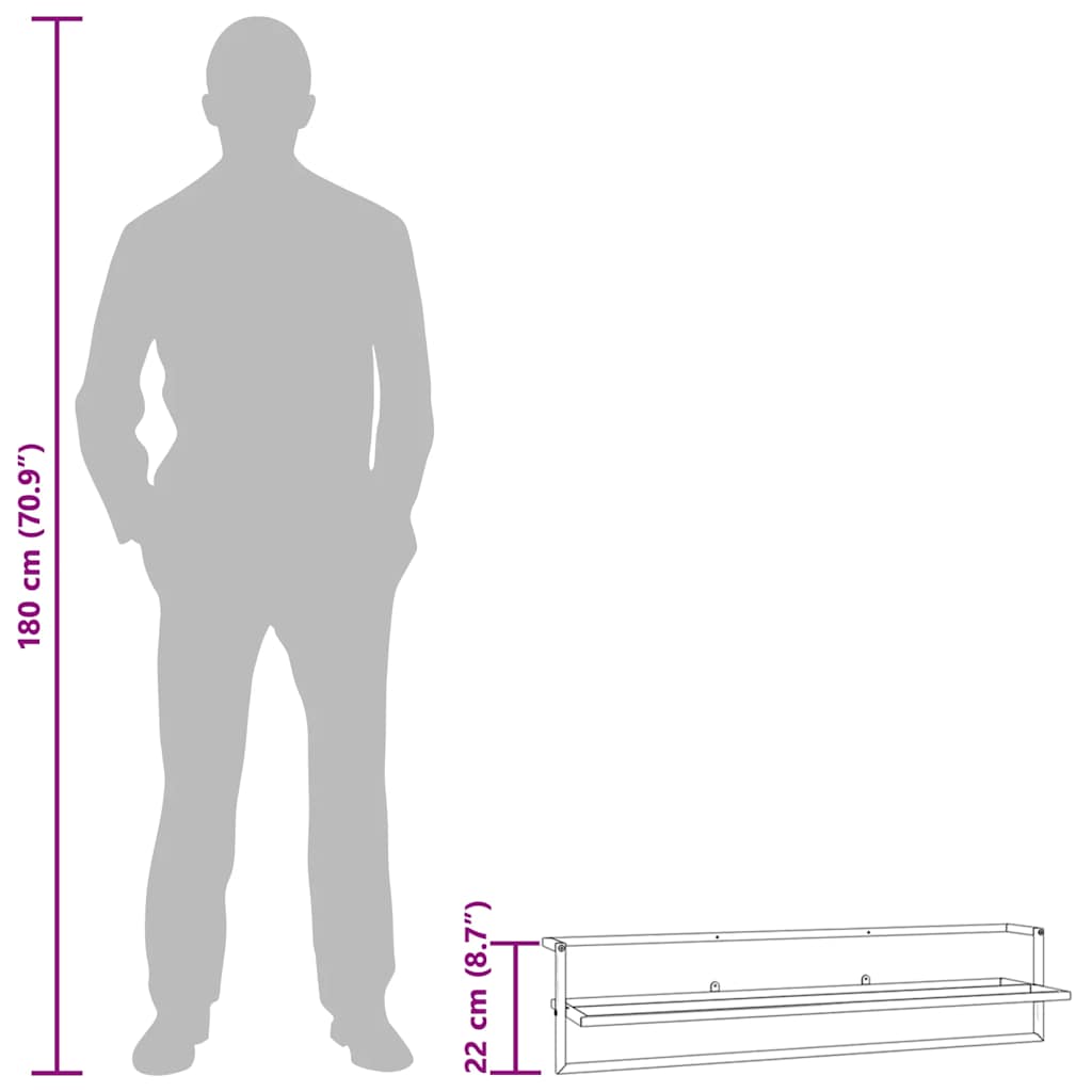 Portasciugamani, nero, 95x25x22 cm, ferro