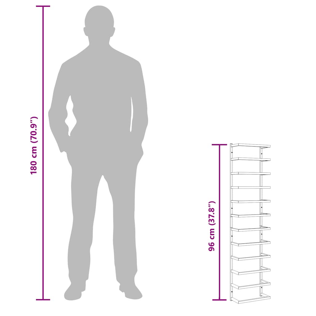 Portasciugamani, nero, 24x12x96 cm, acciaio