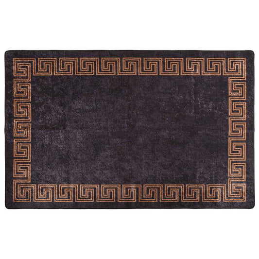 Teppich Waschbar Schwarz und Golden 160x230 cm Rutschfest