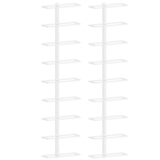 Wand-Weinregal für 9 Flaschen 2 Stk. Weiß Eisen