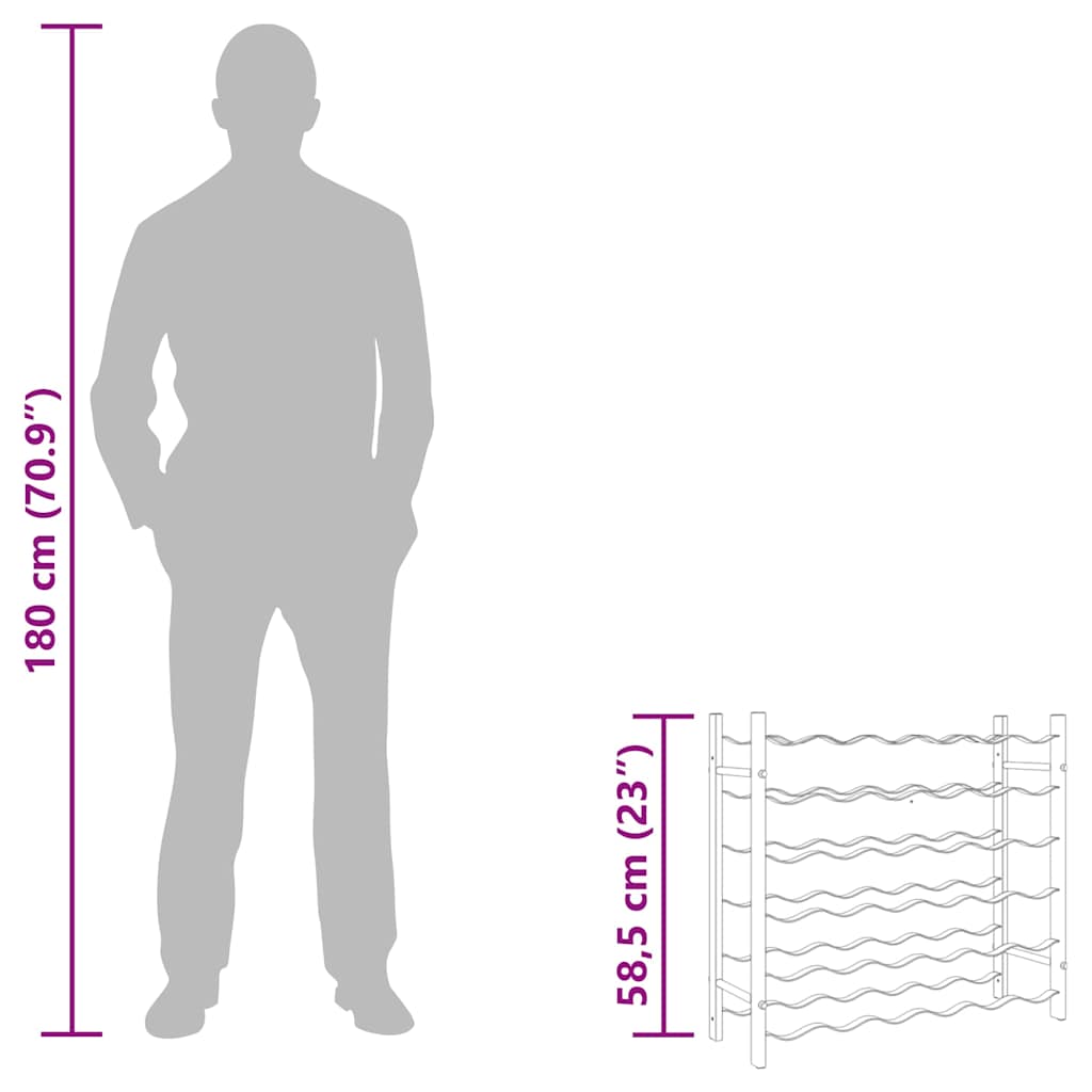 Weinregal für 36 Flaschen Weiß Metall