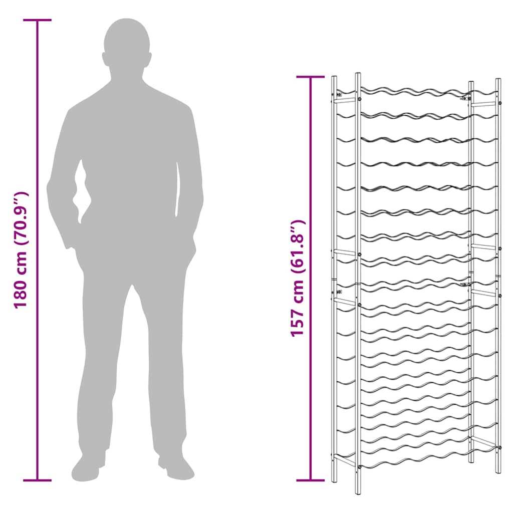 Weinregal für 96 Flaschen Golden Metall
