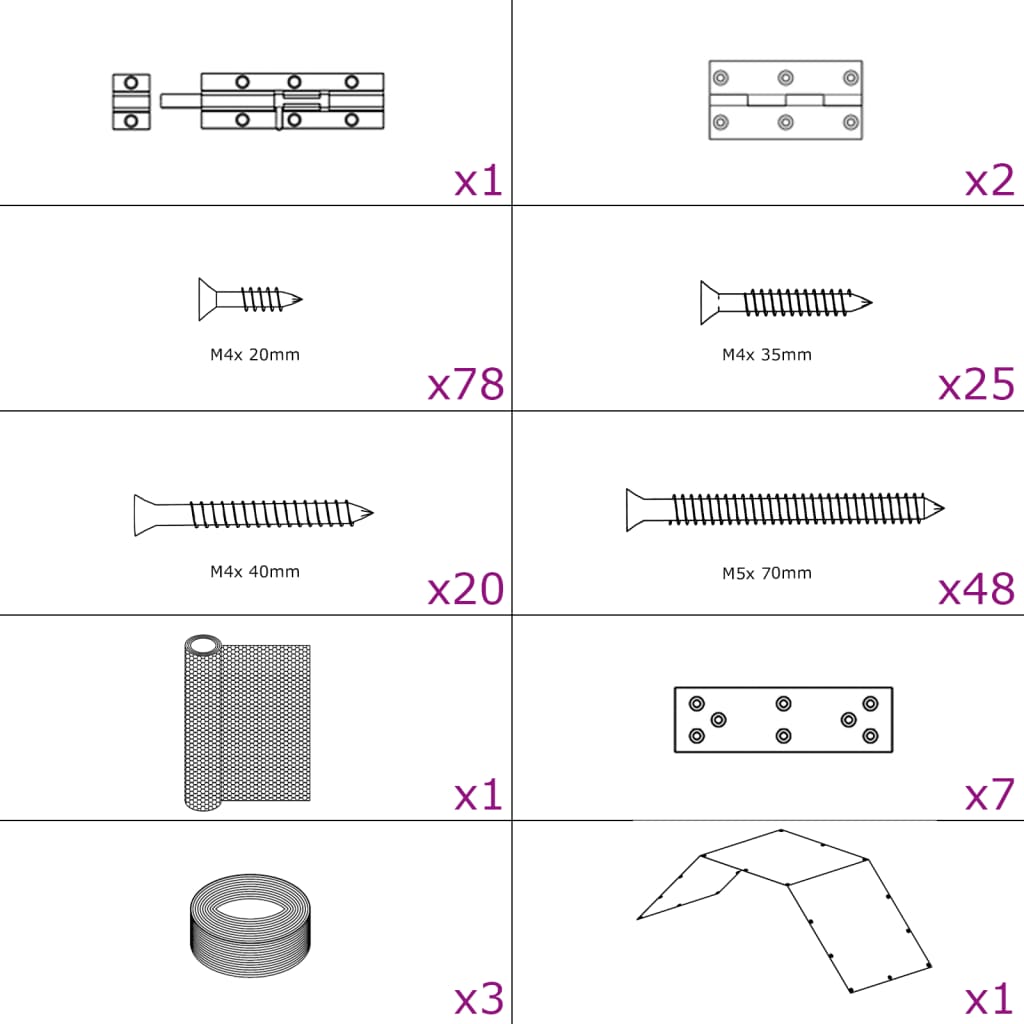 Hühnergehege 268x100x190 cm Metall