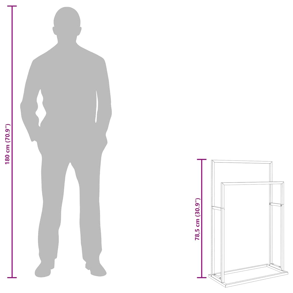 Portasciugamani, oro, 48x24x78,5 cm, ferro