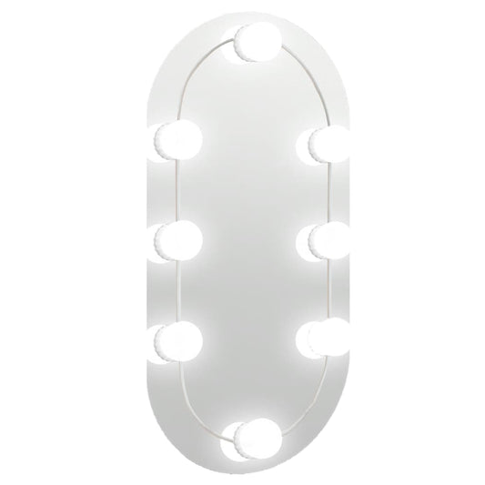 Spiegel mit LED-Leuchten 40x20 cm Glas Oval