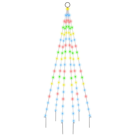 LED-Weihnachtsbaum für Fahnenmast Mehrfarbig 108 LEDs 180 cm
