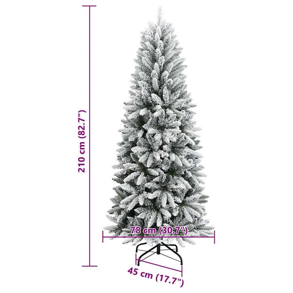 Albero di Natale artificiale, innevato, 210 cm, PVC e PE