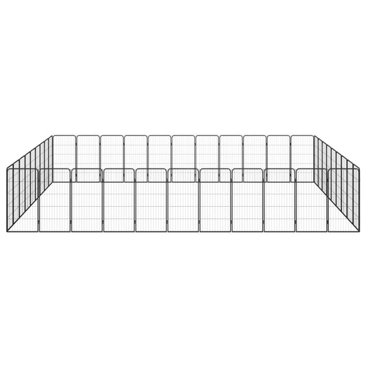 40-tlg. Hundelaufstall Schwarz 50x100cm Stahl Pulverbeschichtet