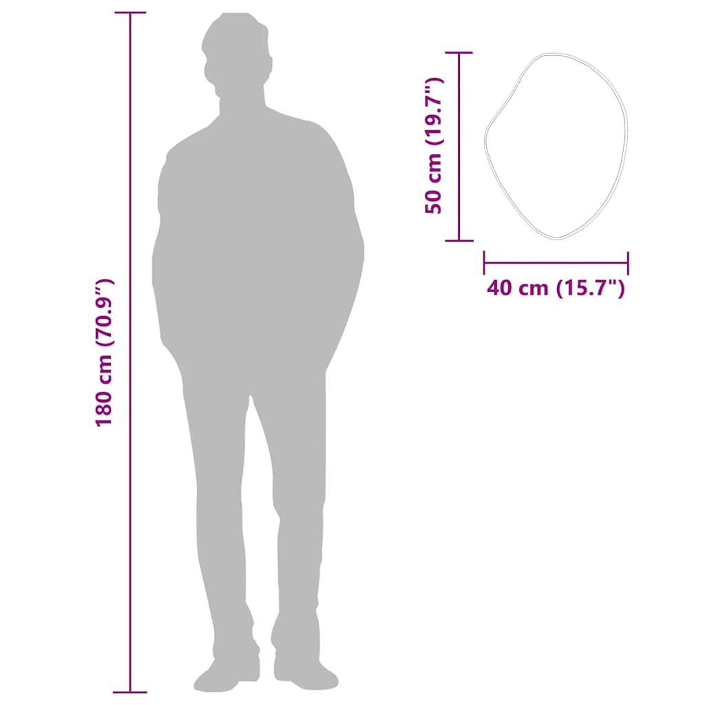 Specchio da parete argentato 50x40 cm