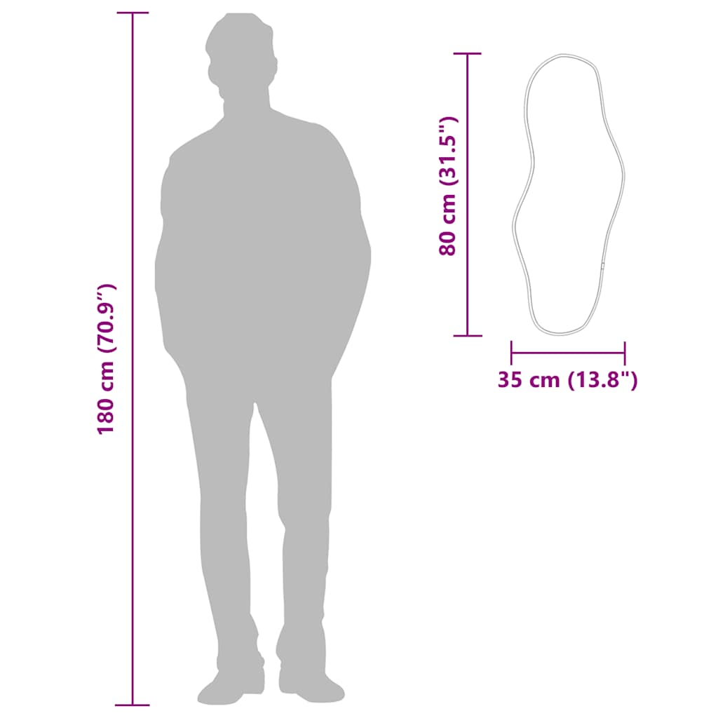 Specchio da parete dorato 80x35 cm