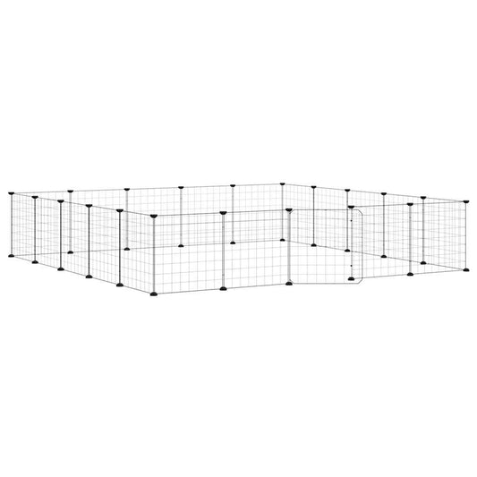 20-tlg. Haustierkäfig mit Tür Schwarz 35x35 cm Stahl