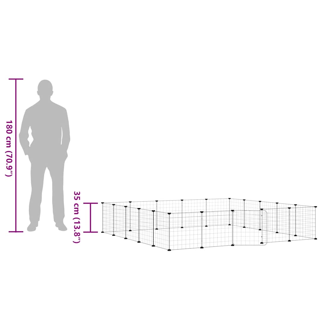 20-tlg. Haustierkäfig mit Tür Schwarz 35x35 cm Stahl