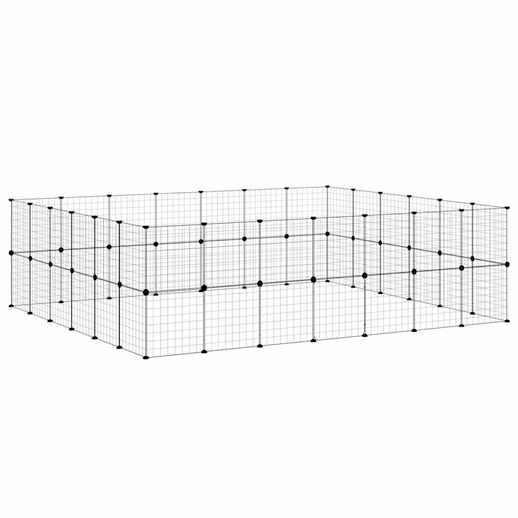 52-tlg. Haustierkäfig mit Tür Schwarz 35x35 cm Stahl