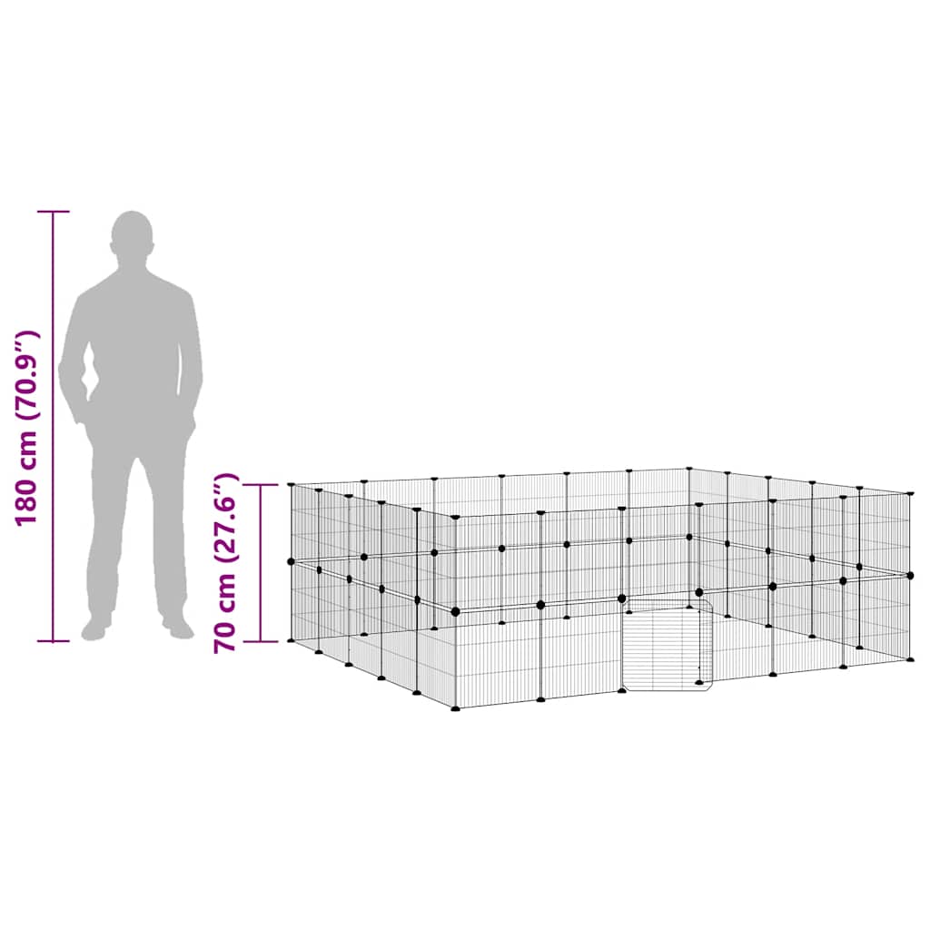 44-tlg. Haustierkäfig mit Tür Schwarz 35x35 cm Stahl