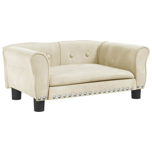 Cuccia per cani crema 70x45x30 cm velluto