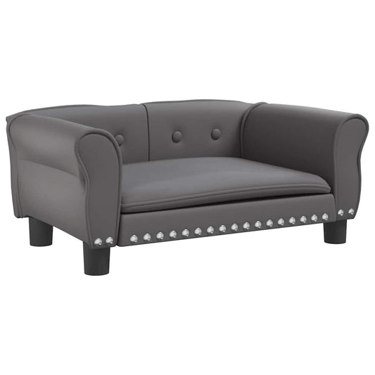 Letto per cani grigio 70x45x30 cm in similpelle