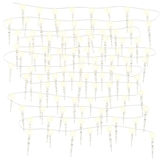 Weihnachts-Eiszapfen-Licht 100 LEDs Warmweiß 10 m Acryl PVC