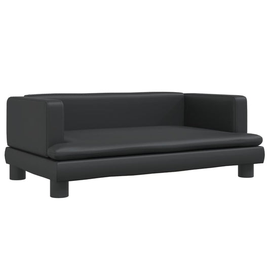 Kindersofa Schwarz 80x45x30 cm Kunstleder