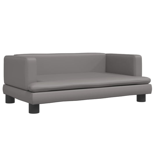 Kindersofa Grau 80x45x30 cm Kunstleder