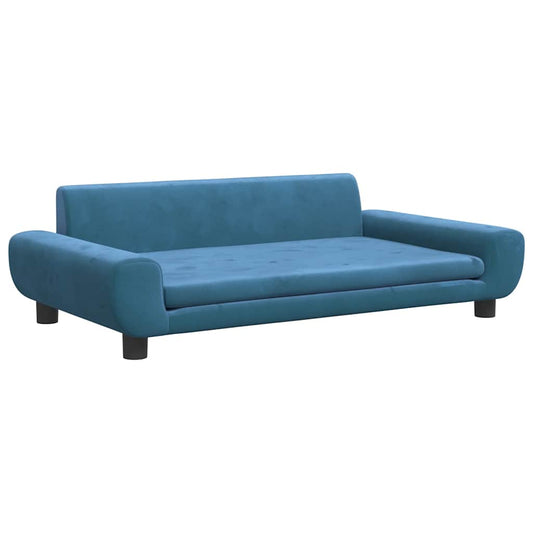 Kindersofa Blau 100x54x33 cm Samt