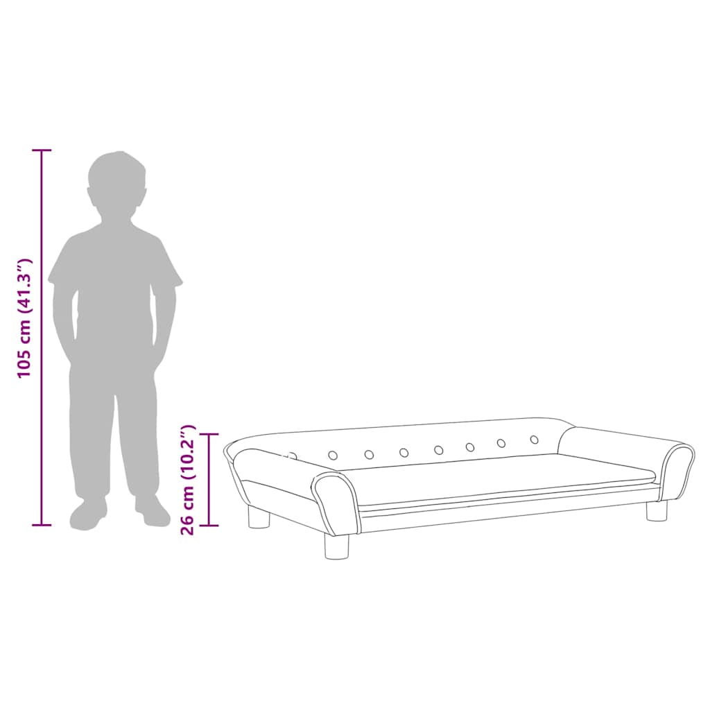 Kindersofa Creme 100x50x26 cm Samt