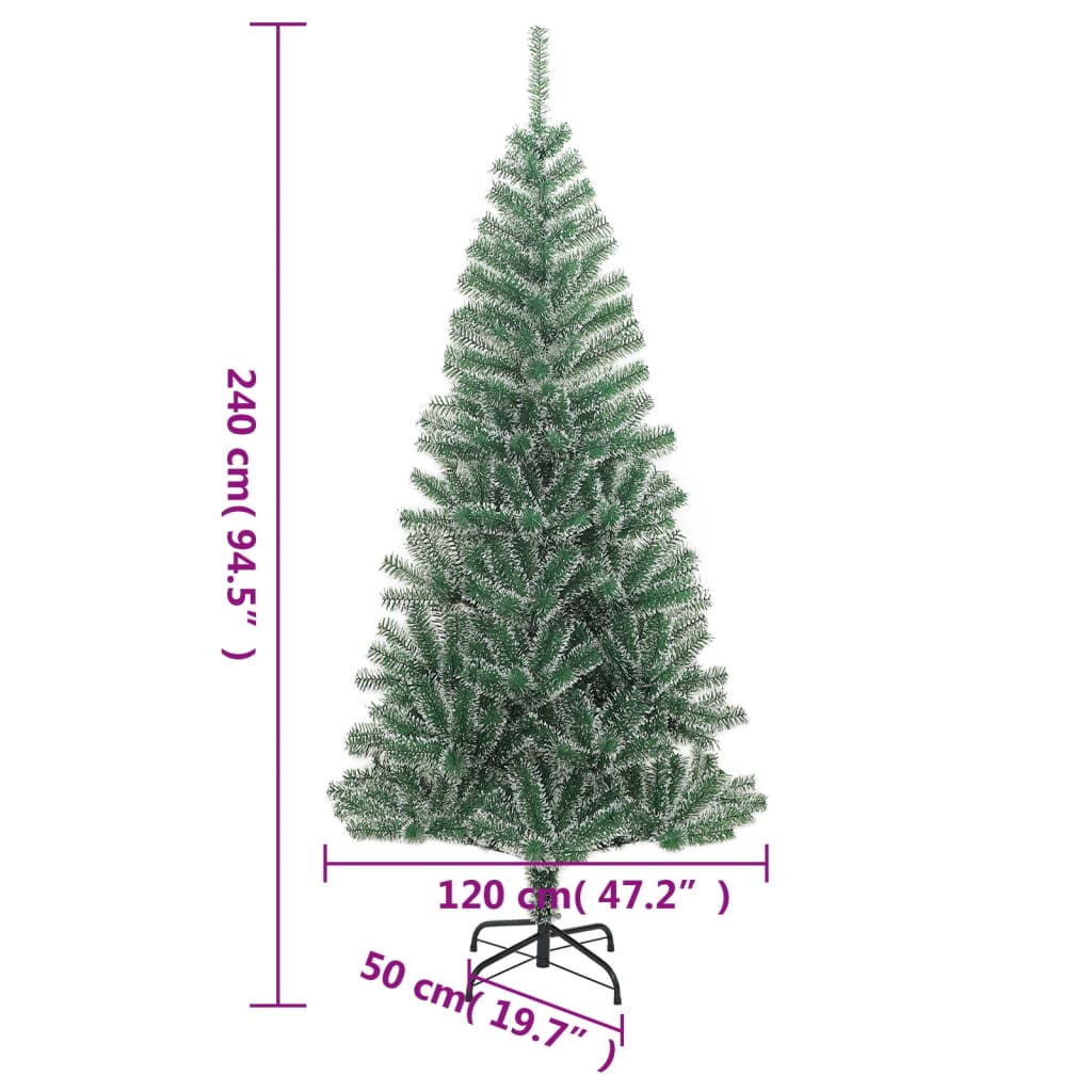 Albero di Natale artificiale, innevato, verde, 240 cm