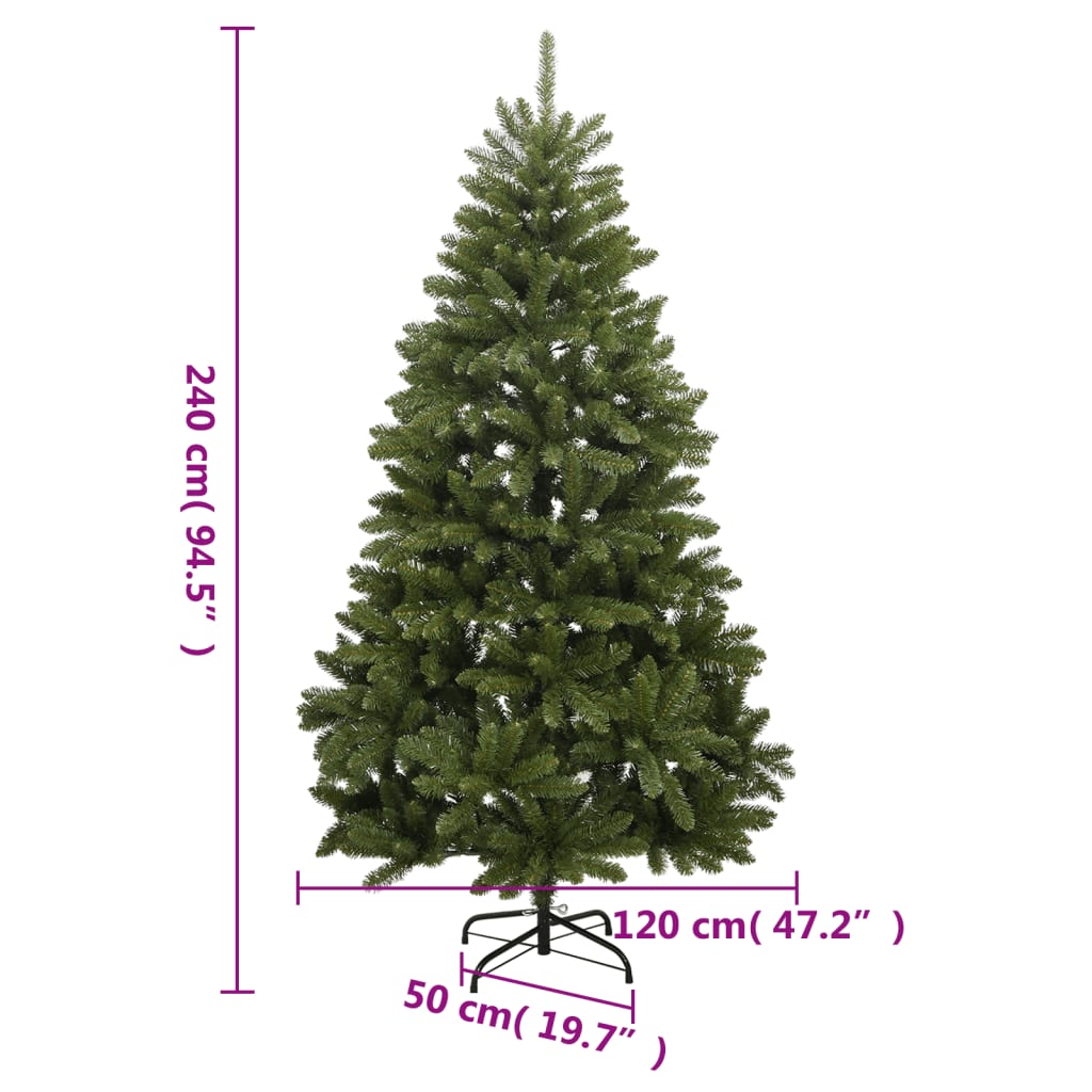 Albero di Natale artificiale, pieghevole, con supporto, verde, 240 cm