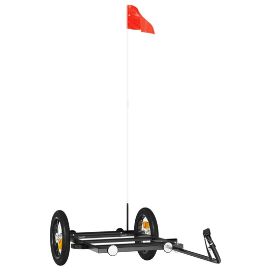 Rimorchio per bicicletta, nero, 122x53x28 cm, ferro