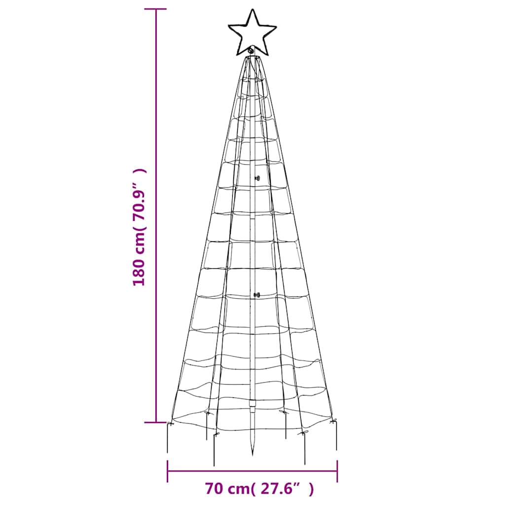 LED-Weihnachtsbaum mit Erdspießen 220 LEDs Kaltweiß 180 cm