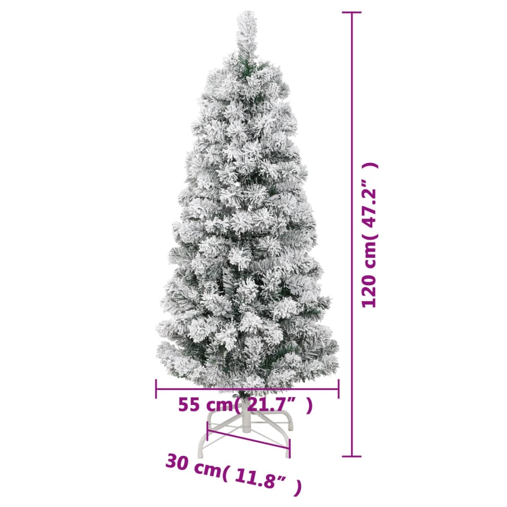 Albero di Natale artificiale, pieghevole, innevato, 120 cm