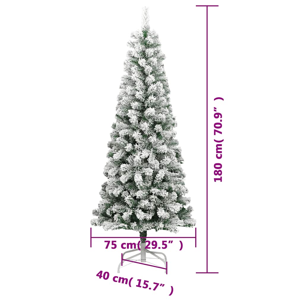 Albero di Natale artificiale, pieghevole, innevato, 180 cm