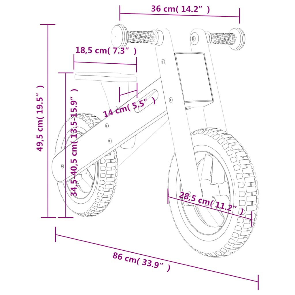 Laufrad für Kinder Grau Bedruckt