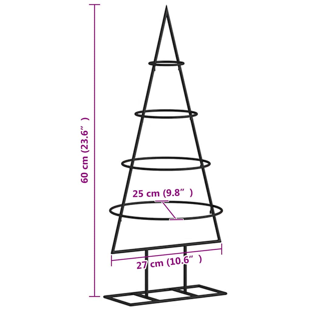 Decorazione per albero di Natale in metallo, nera, 60 cm
