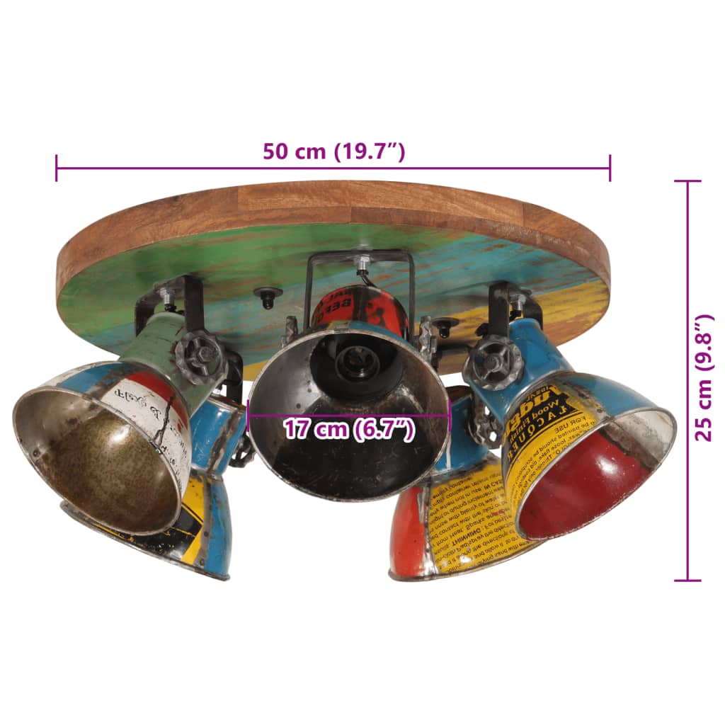 Plafoniera 25 W Multicolore 50x50x25 cm E27