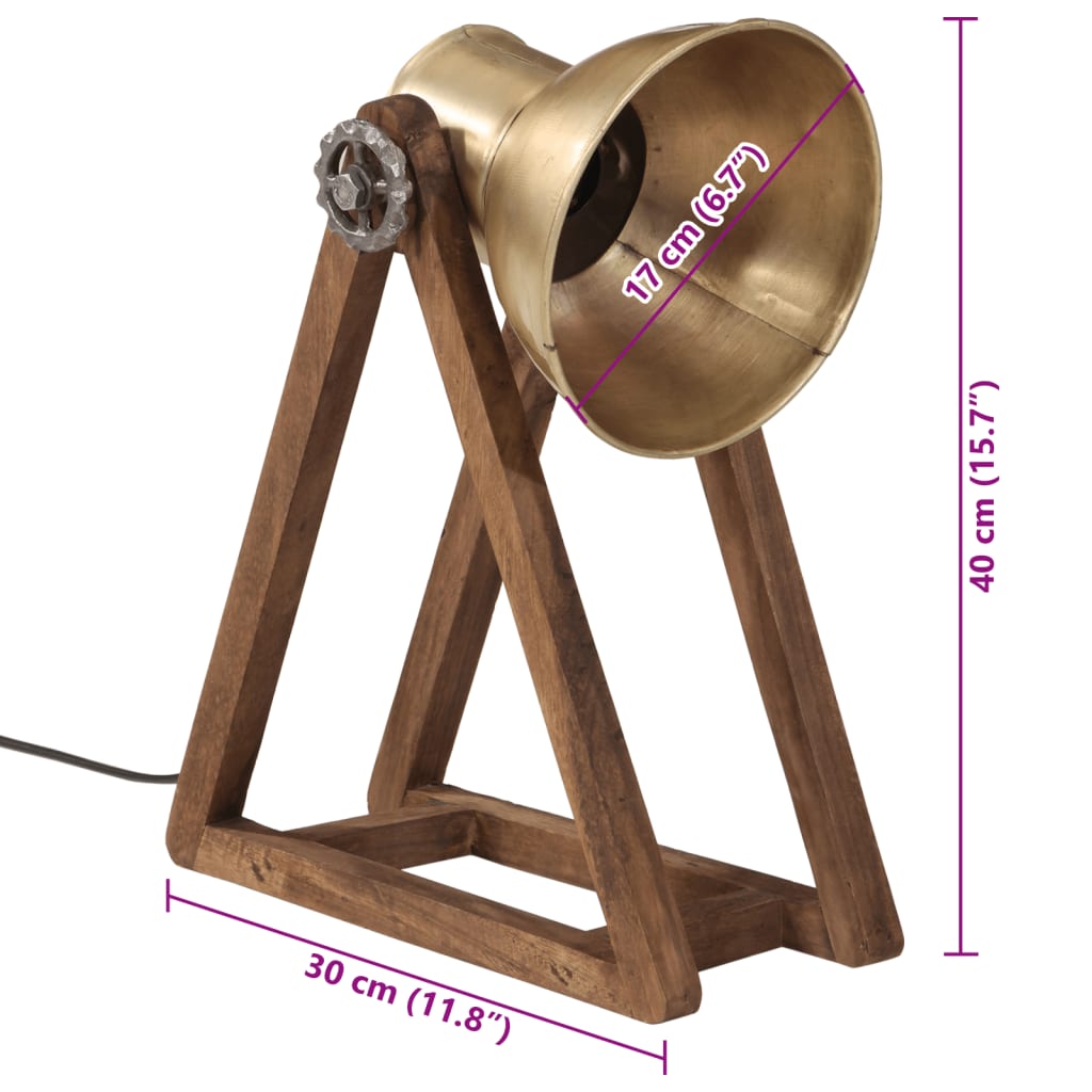 Lampada da scrivania 25 W ottone anticato 30x17x40 cm E27