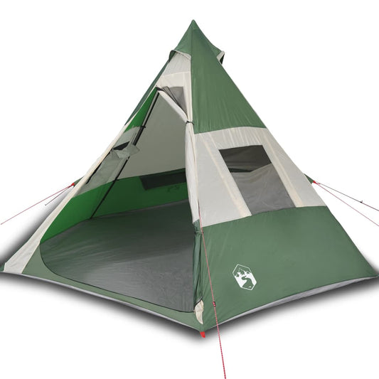 Tenda da campeggio Tipi per 7 persone, verde, impermeabile