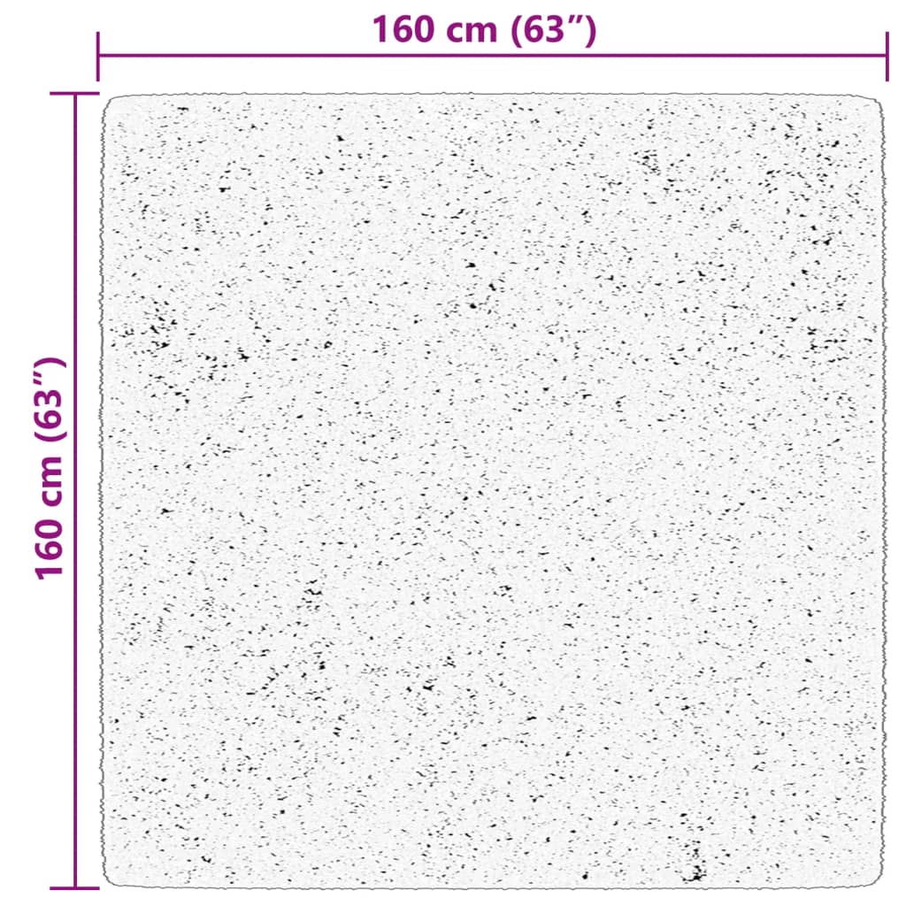 Teppich HUARTE Kurzflor Weich und Waschbar Schwarz 160x160 cm