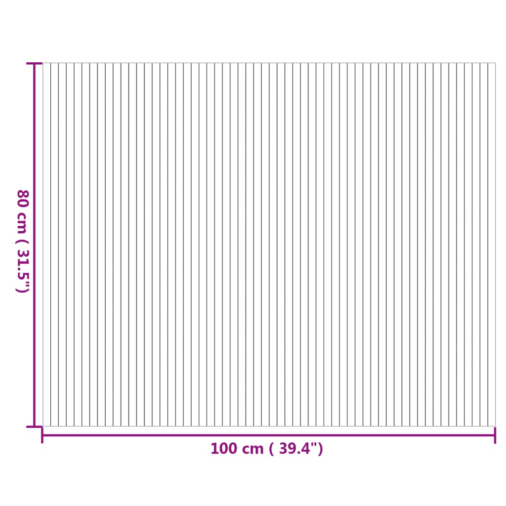 Tappeto rettangolare, finitura naturale, 80x100 cm, bambù