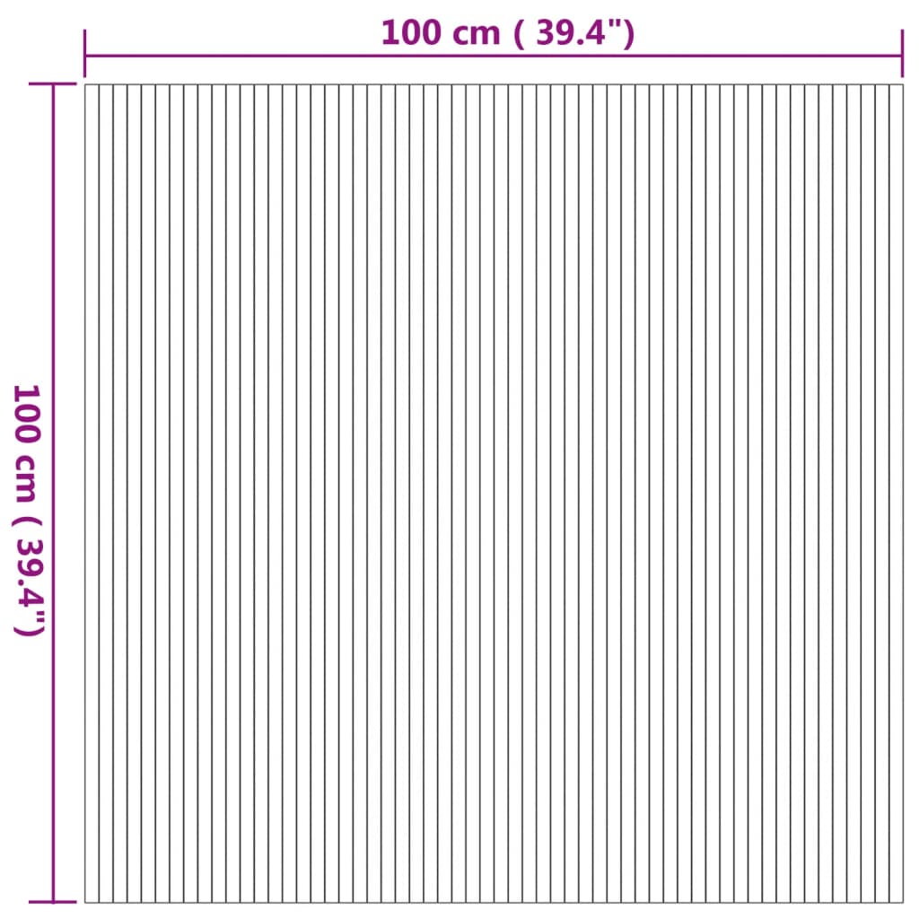 Teppich Rechteckig Natur 100x100 cm Bambus